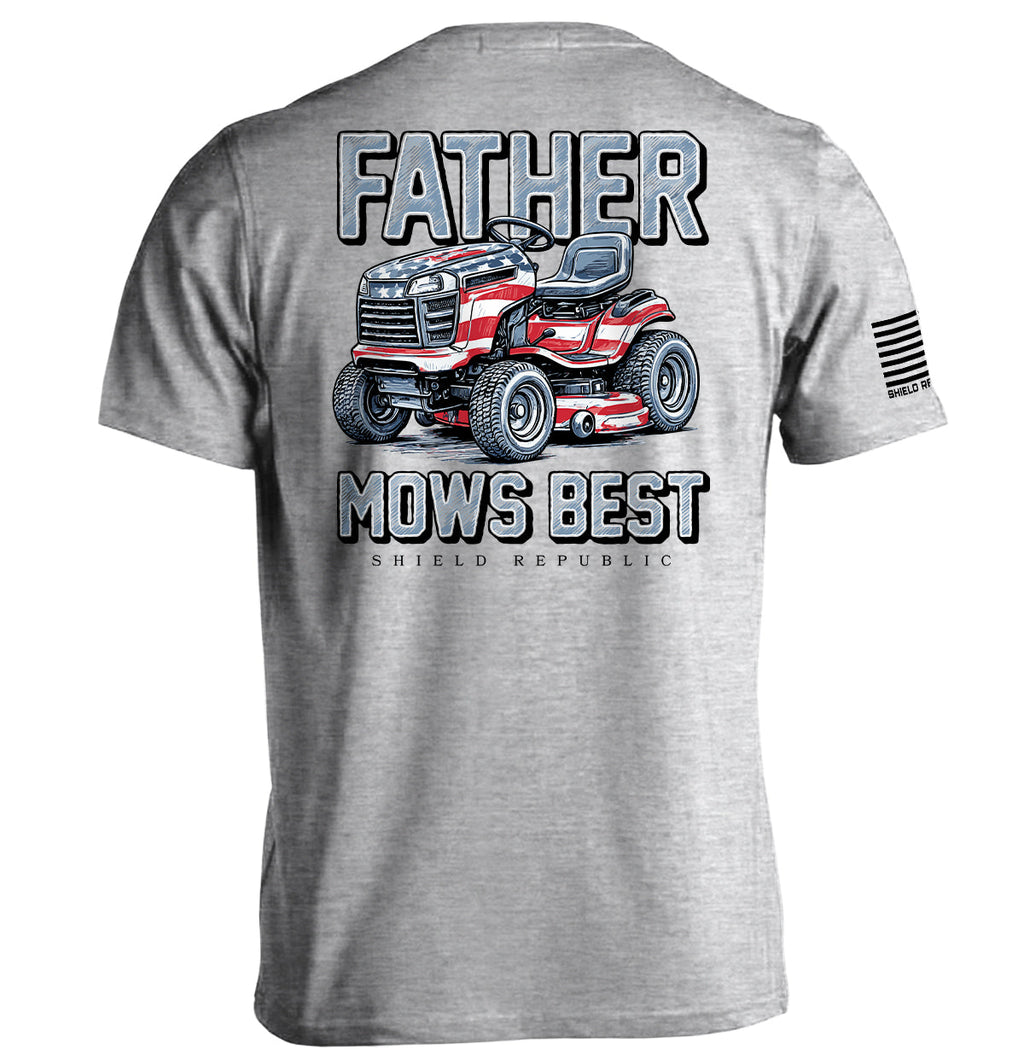 Father Mows Best Stars and Stripes