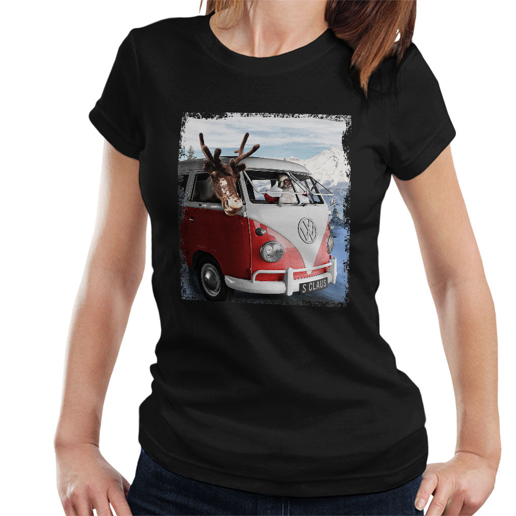 Volkswagen Santa And Reindeer T1 Camper Van Women's T-Shirt product image 1