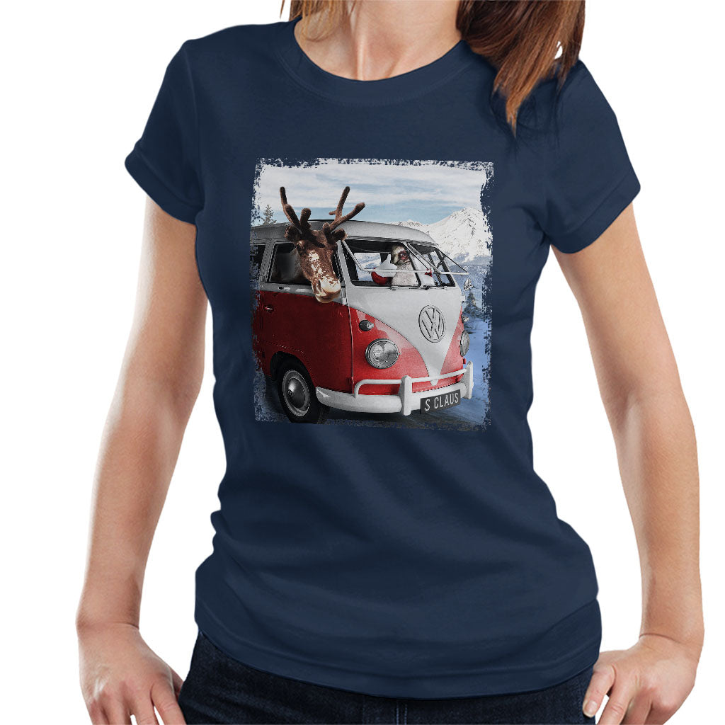 Volkswagen Santa And Reindeer T1 Camper Van Women's T-Shirt product image 5