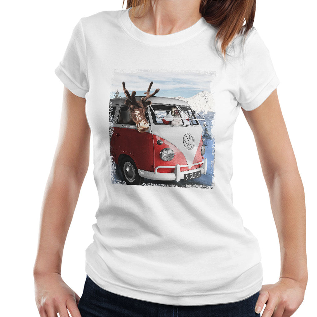 Volkswagen Santa And Reindeer T1 Camper Van Women's T-Shirt product image 8