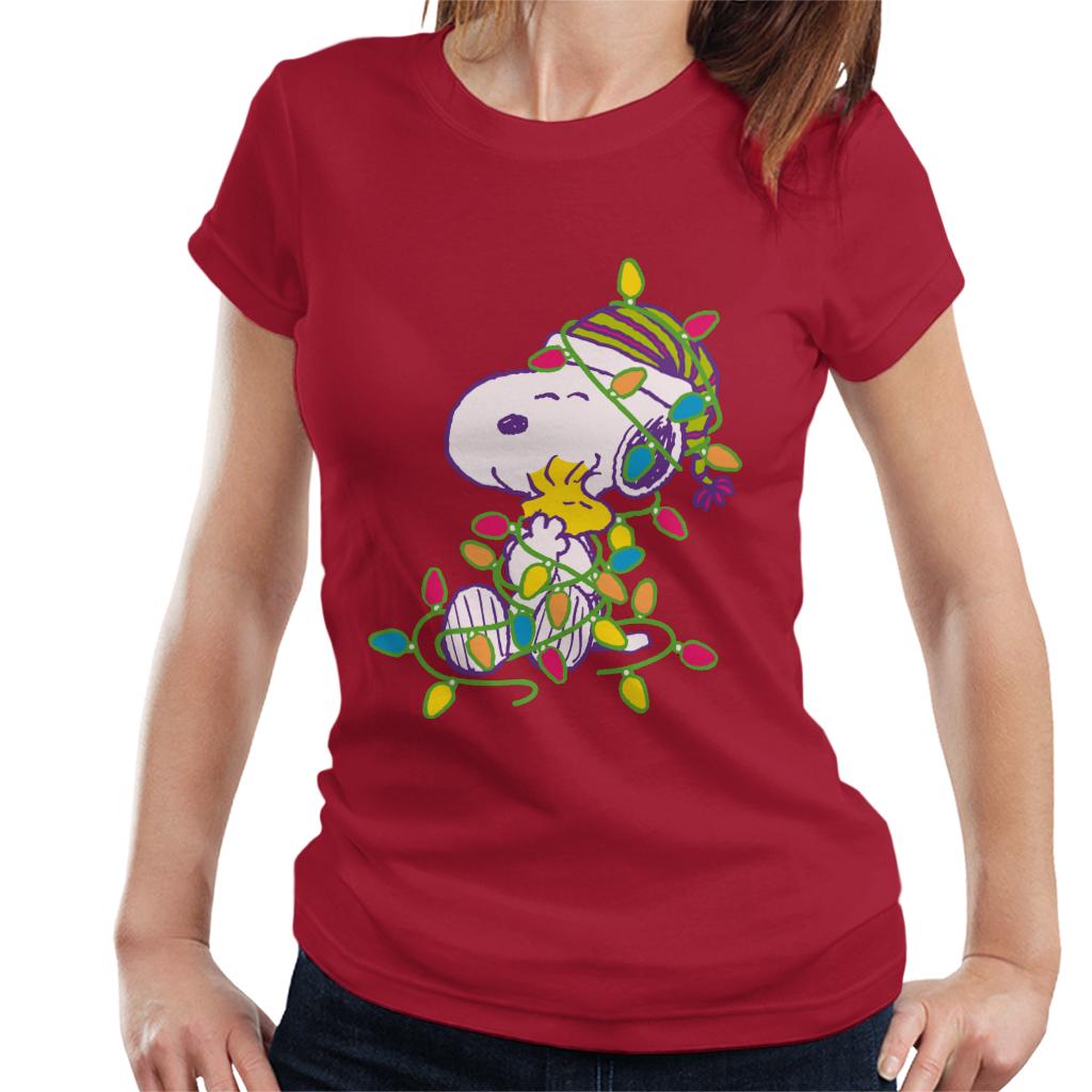 Peanuts Christmas Festive Lights Hug Women's T-Shirt product image 4