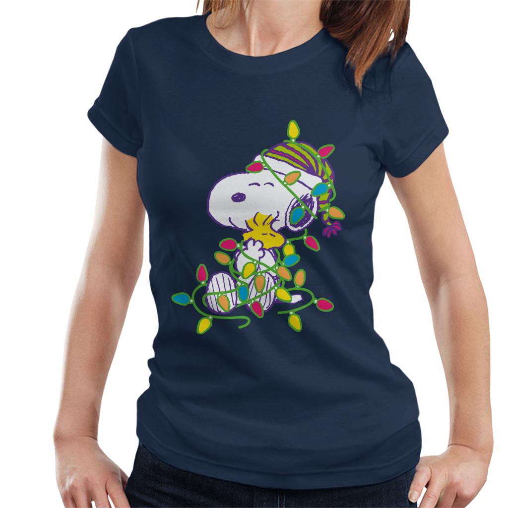 Peanuts Christmas Festive Lights Hug Women's T-Shirt product image 1