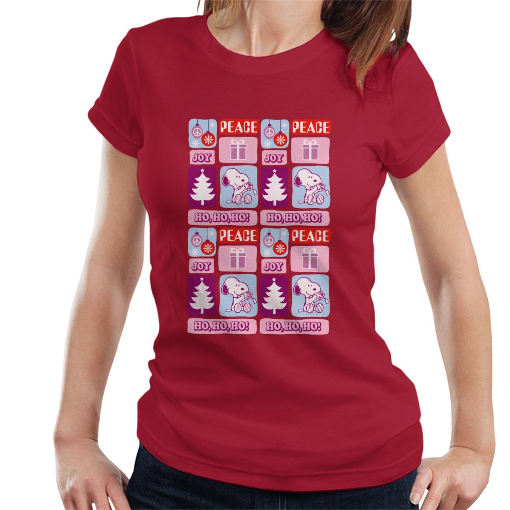 Peanuts Christmas Snoopy Peace Joy Ho Ho Ho Women's T-Shirt product image 4