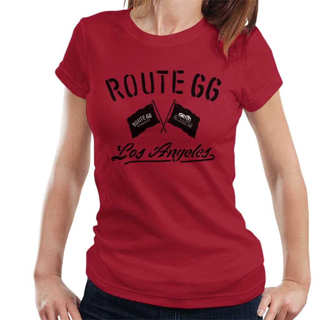 Route 66 Motorcycle Flags Los Angeles Women's T-Shirt product image 4