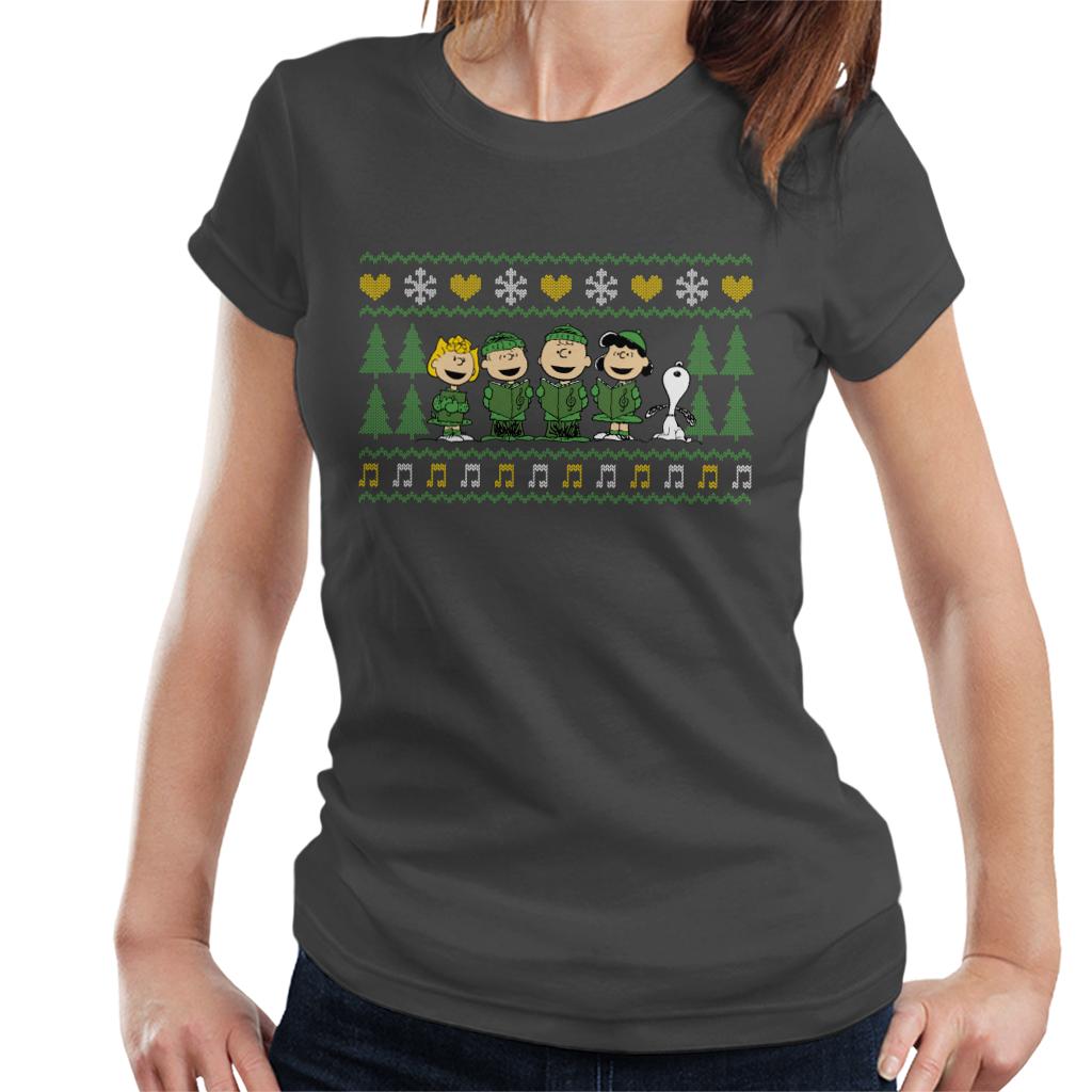 Peanuts Characters Xmas Choir Carol Women's T-Shirt product image 1