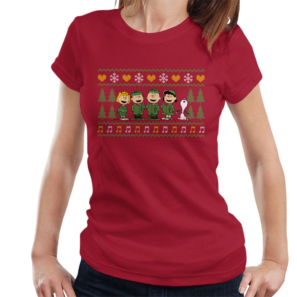 Peanuts Characters Xmas Choir Carol Women's T-Shirt product image 6