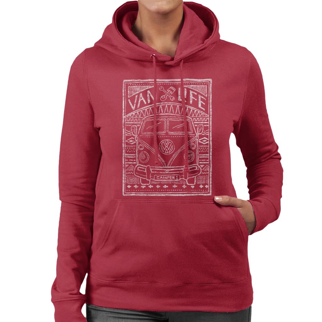 Volkswagen T1 Van Life Aztec Doodle Women's Hooded product image 6