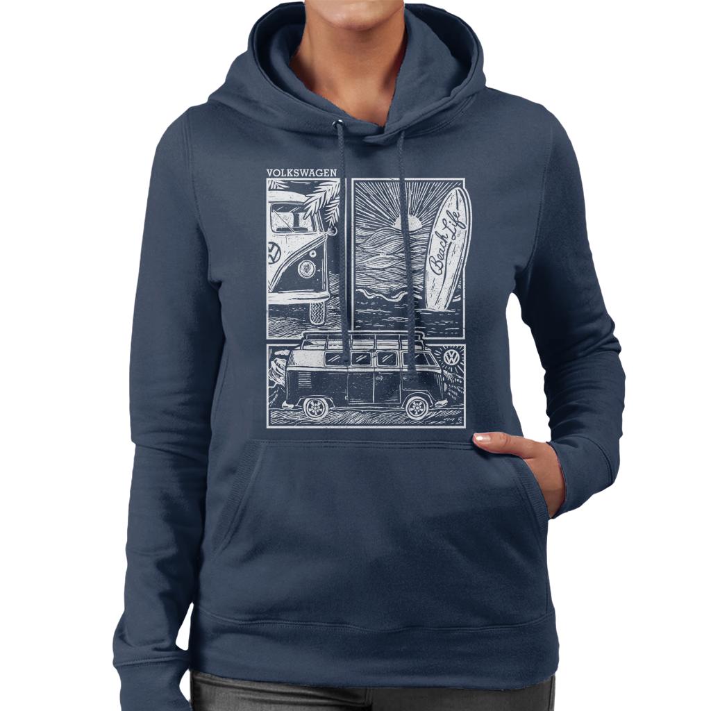 Volkswagen T1 Camper Beach Life Doodle Women's Hooded product image 1