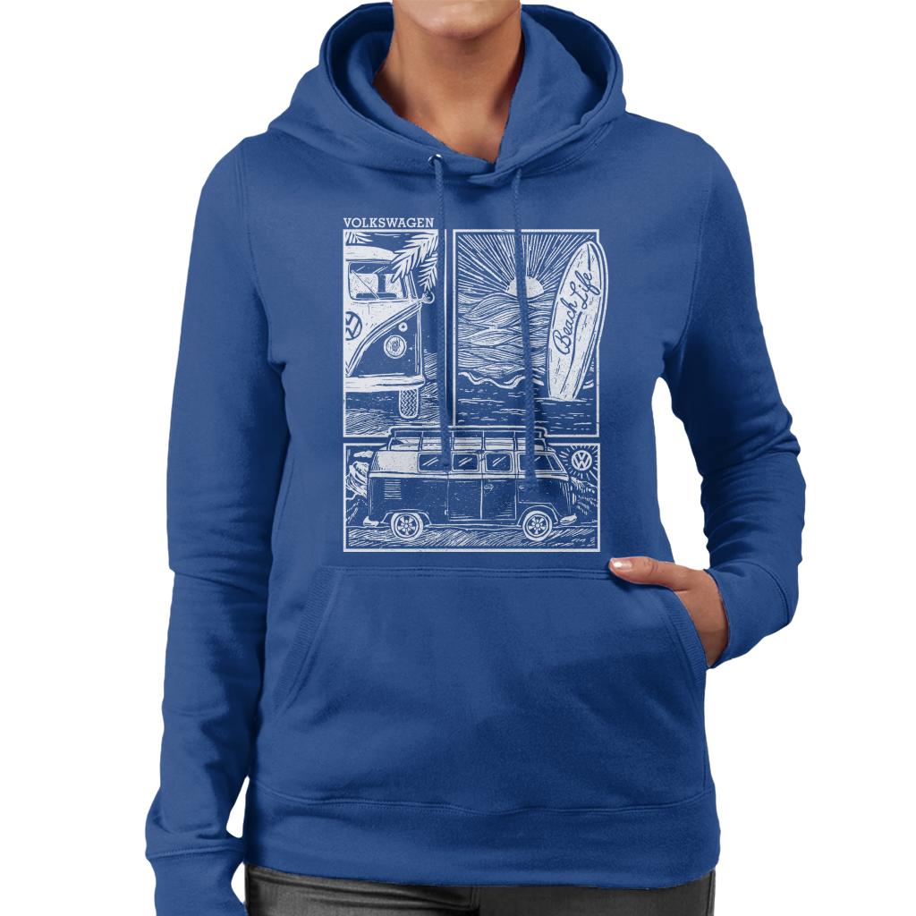 Volkswagen T1 Camper Beach Life Doodle Women's Hooded product image 4