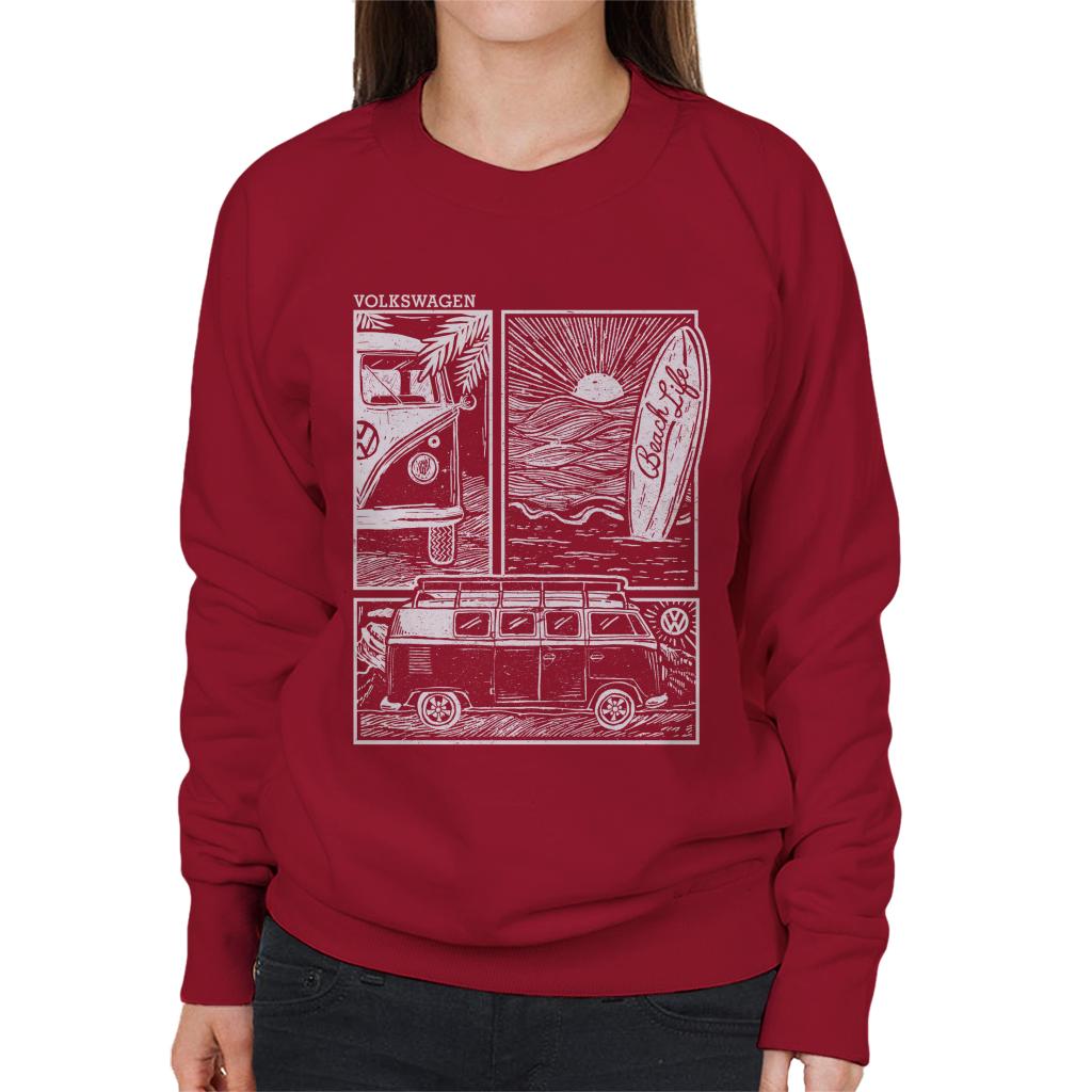 Volkswagen Camper Beach Life Doodle Women's Sweatshirt product image 6