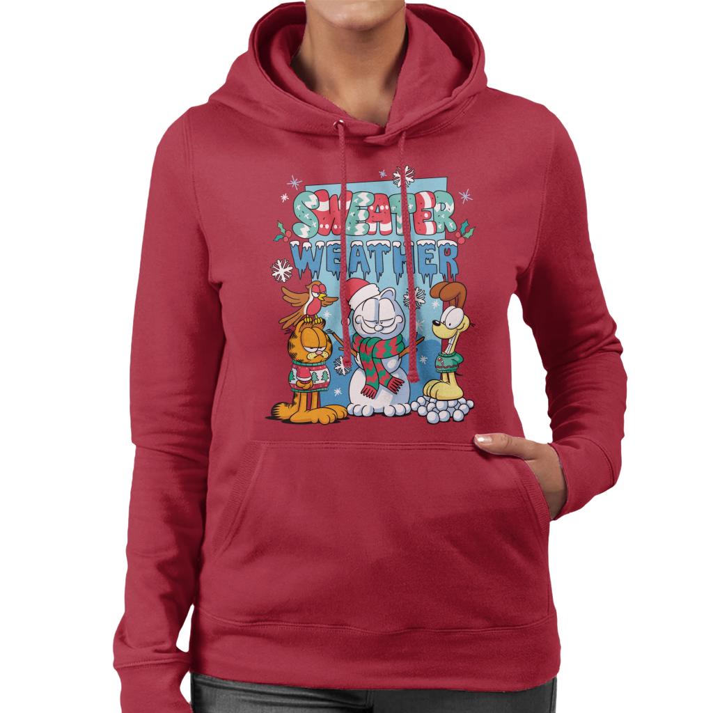 Garfield Christmas Sweater Weather Women's Hooded Sweatshirt product image 6