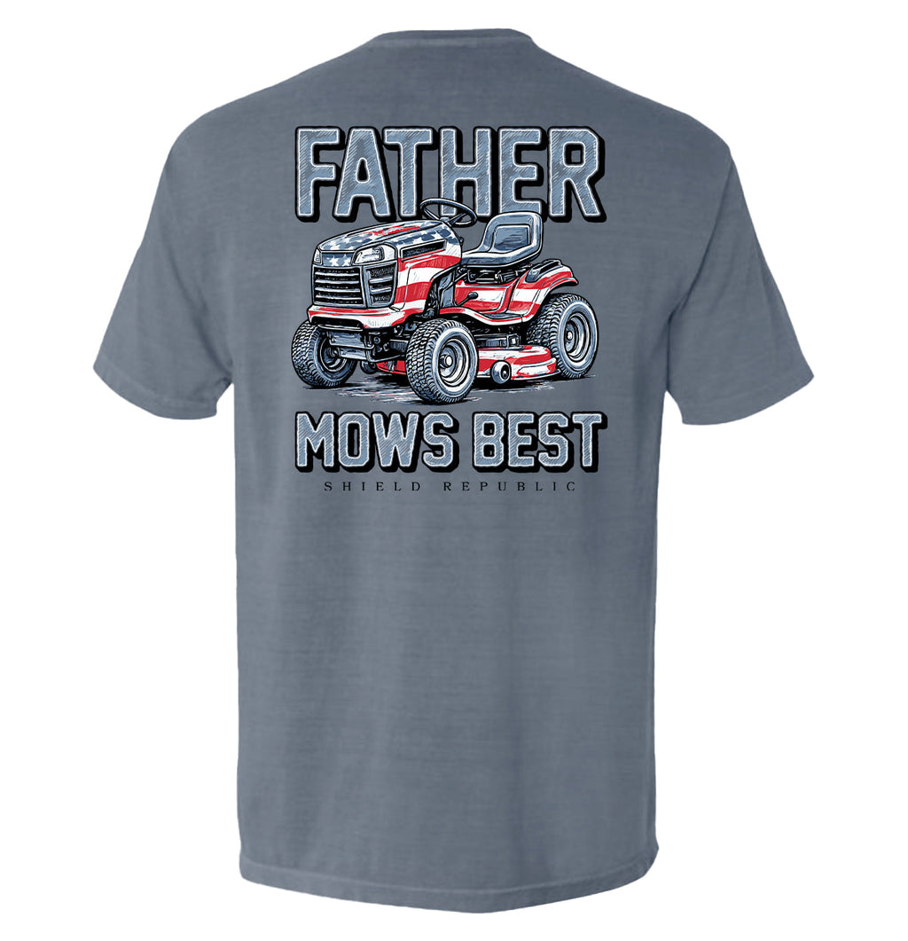 Father Mows Best Stars and Stripes