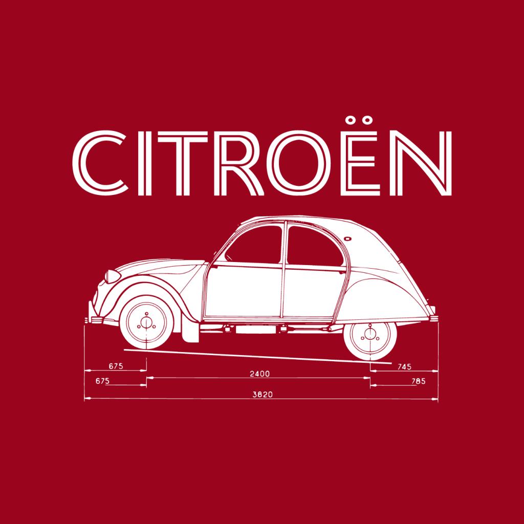 Citroën 2CV Dimensions White Diagram Women's T-Shirt product image 7