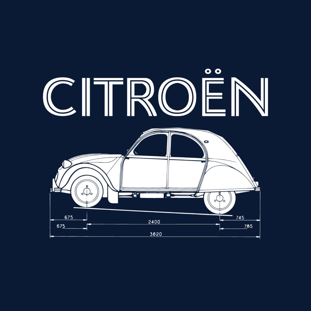 Citroën 2CV Dimensions White Diagram Women's T-Shirt product image 5