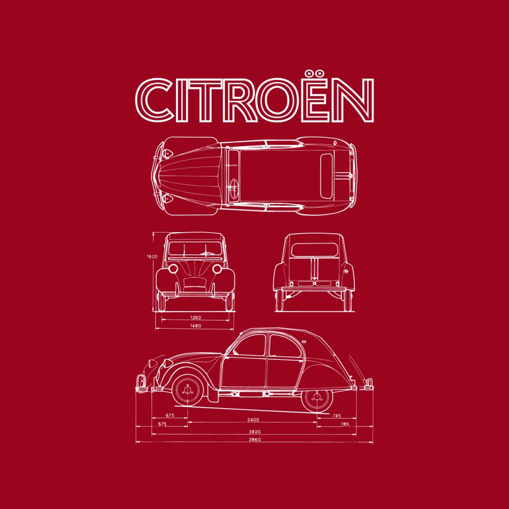 Citroën 2CV White Diagram Views Women's T-Shirt product image 7
