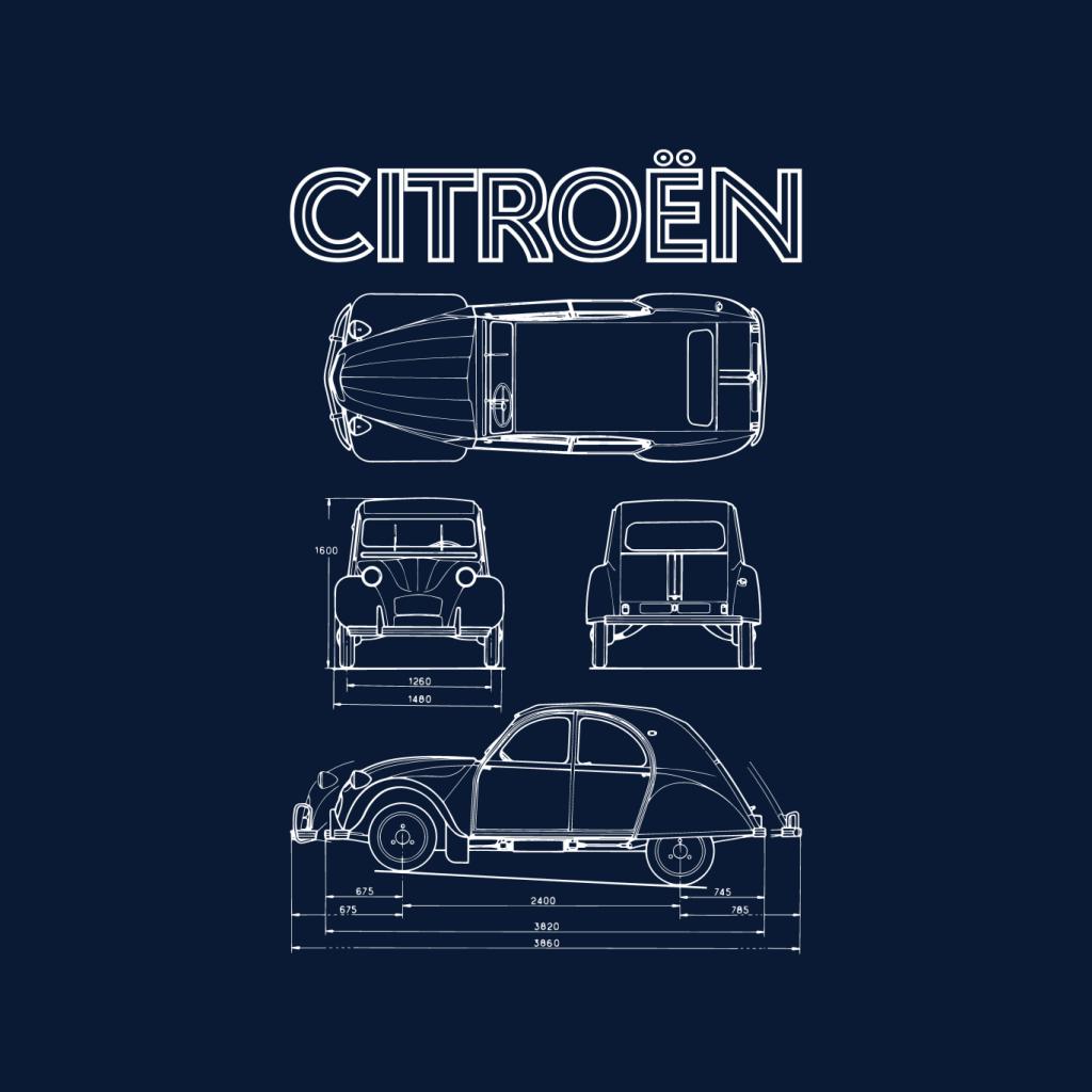 Citroën 2CV White Diagram Views Women's T-Shirt product image 5