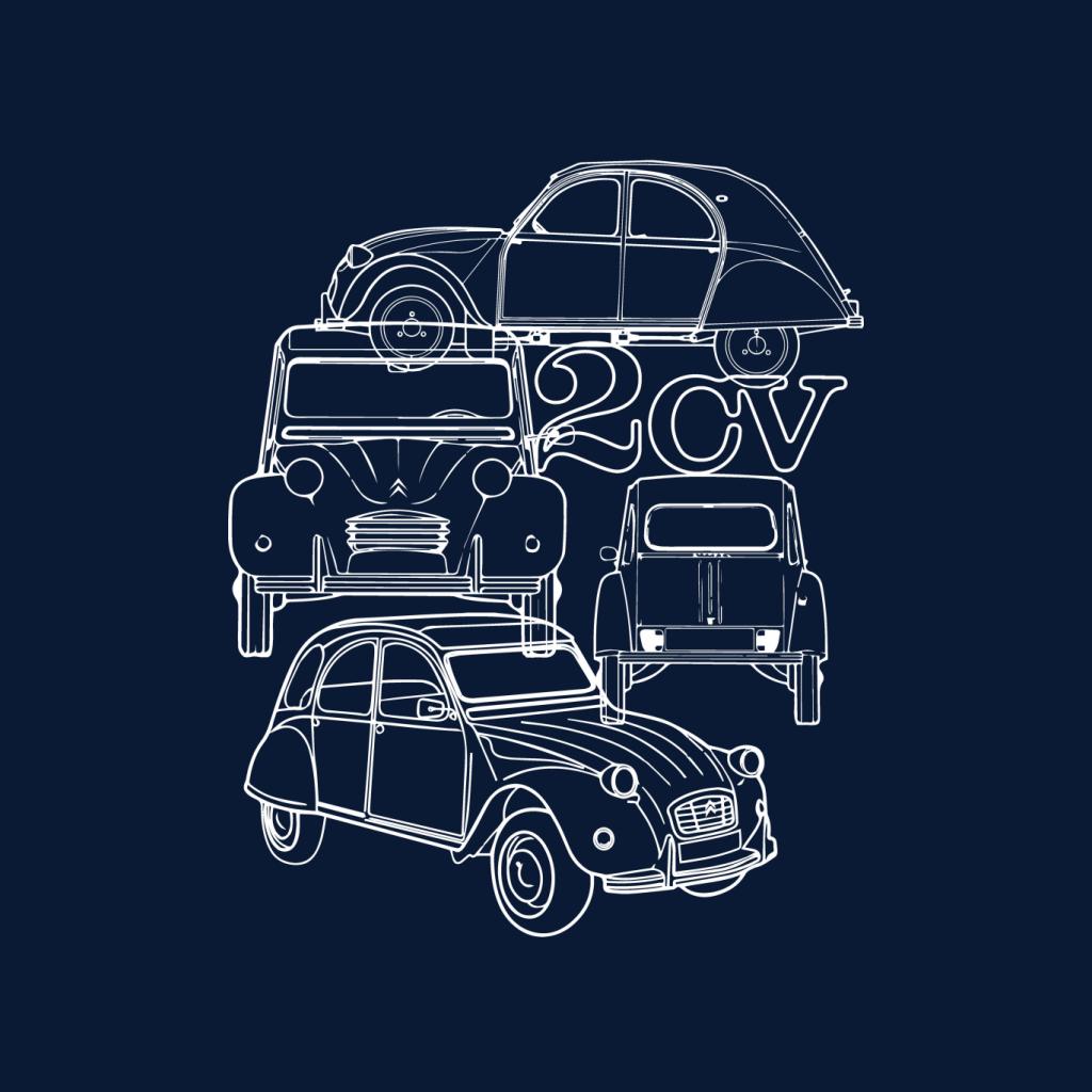 Citroen 2CV White Angle Montage Women's T-Shirt product image 5