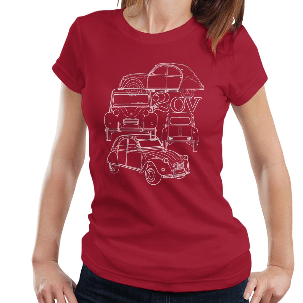 Citroen 2CV White Angle Montage Women's T-Shirt product image 6