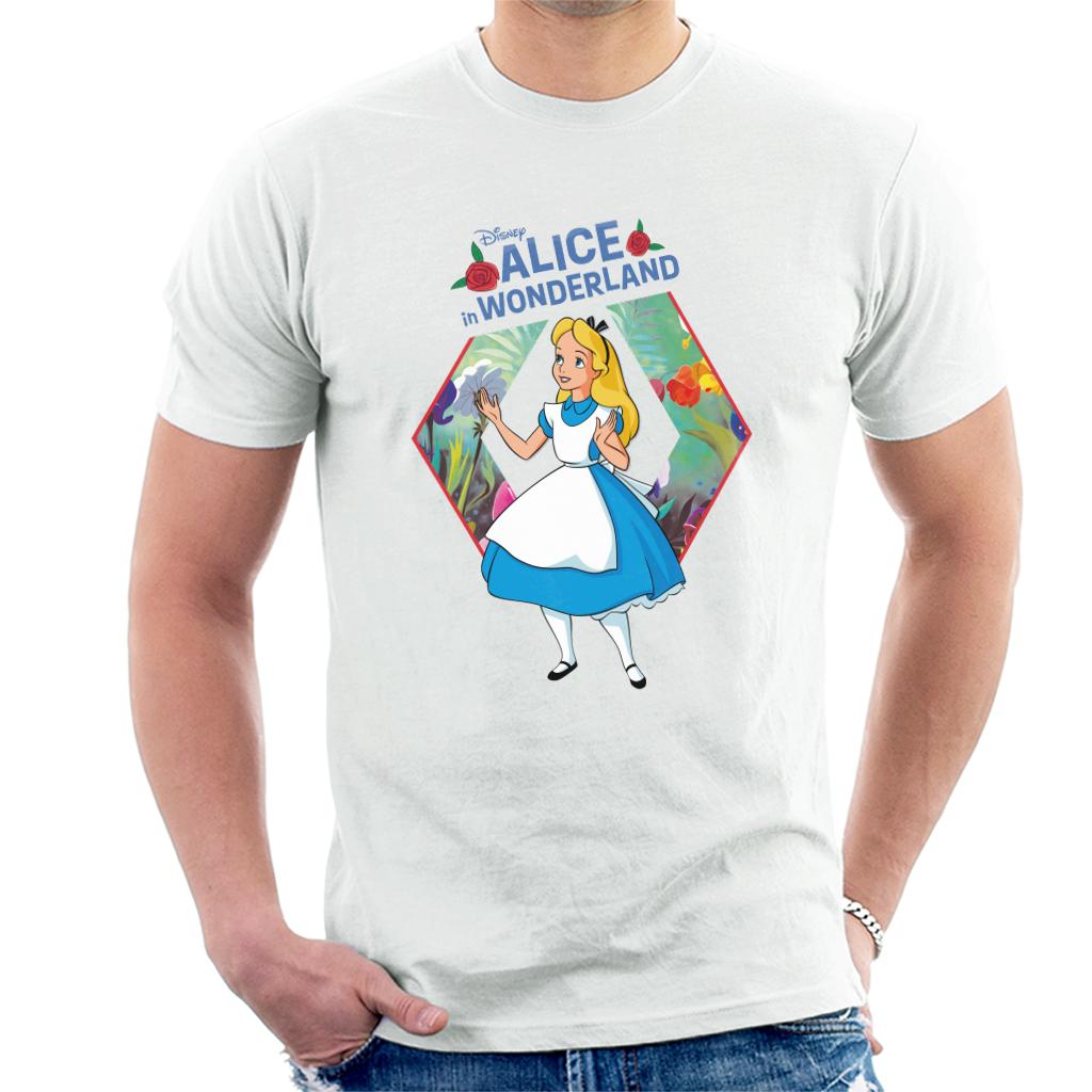 Disney Alice In Wonderland Flowers Rose Text Men's T-Shirt product image 1