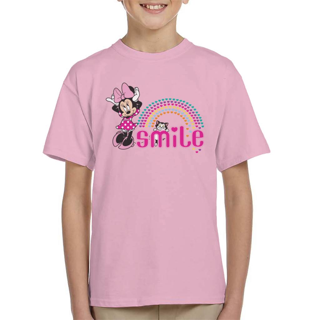 Disney Minnie Mouse And Figaro Smile Hearts Kid's T-Shirt product image 1
