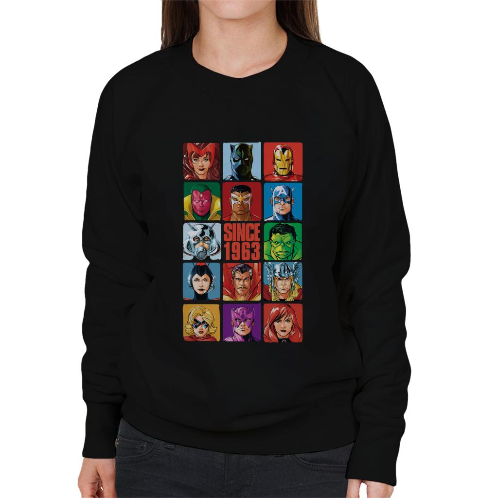 Marvel Avengers Headshot Tiles Since 1963 Women's Sweatshirt product image 1