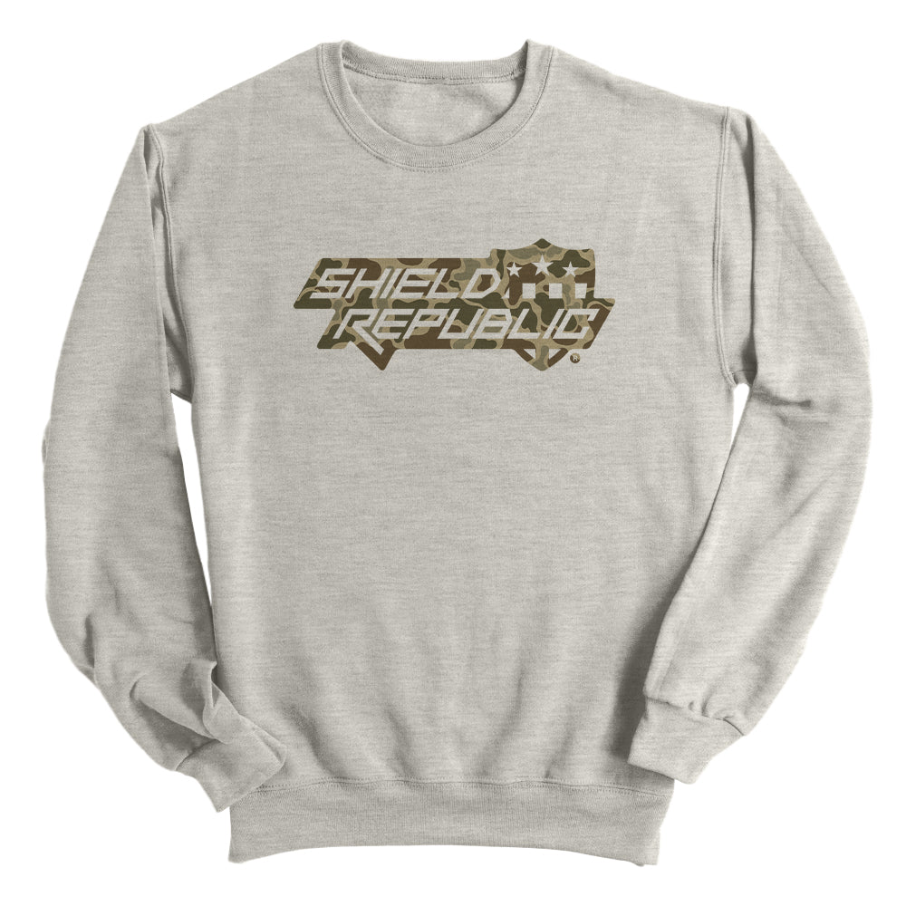 Shield Republic Duck Camo Stacked Logo (Front)