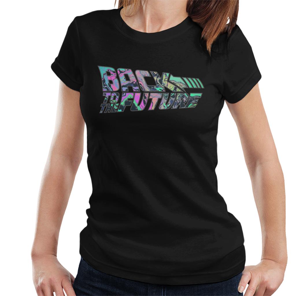 Back to the Future Psychedelic Marble Logo Women's T-Shirt product image 1