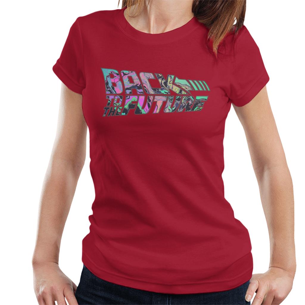 Back to the Future Psychedelic Marble Logo Women's T-Shirt product image 4