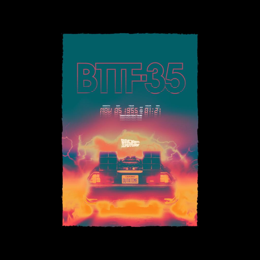 Back to the Future Delorean 35 Electric Flames Women's product image 2