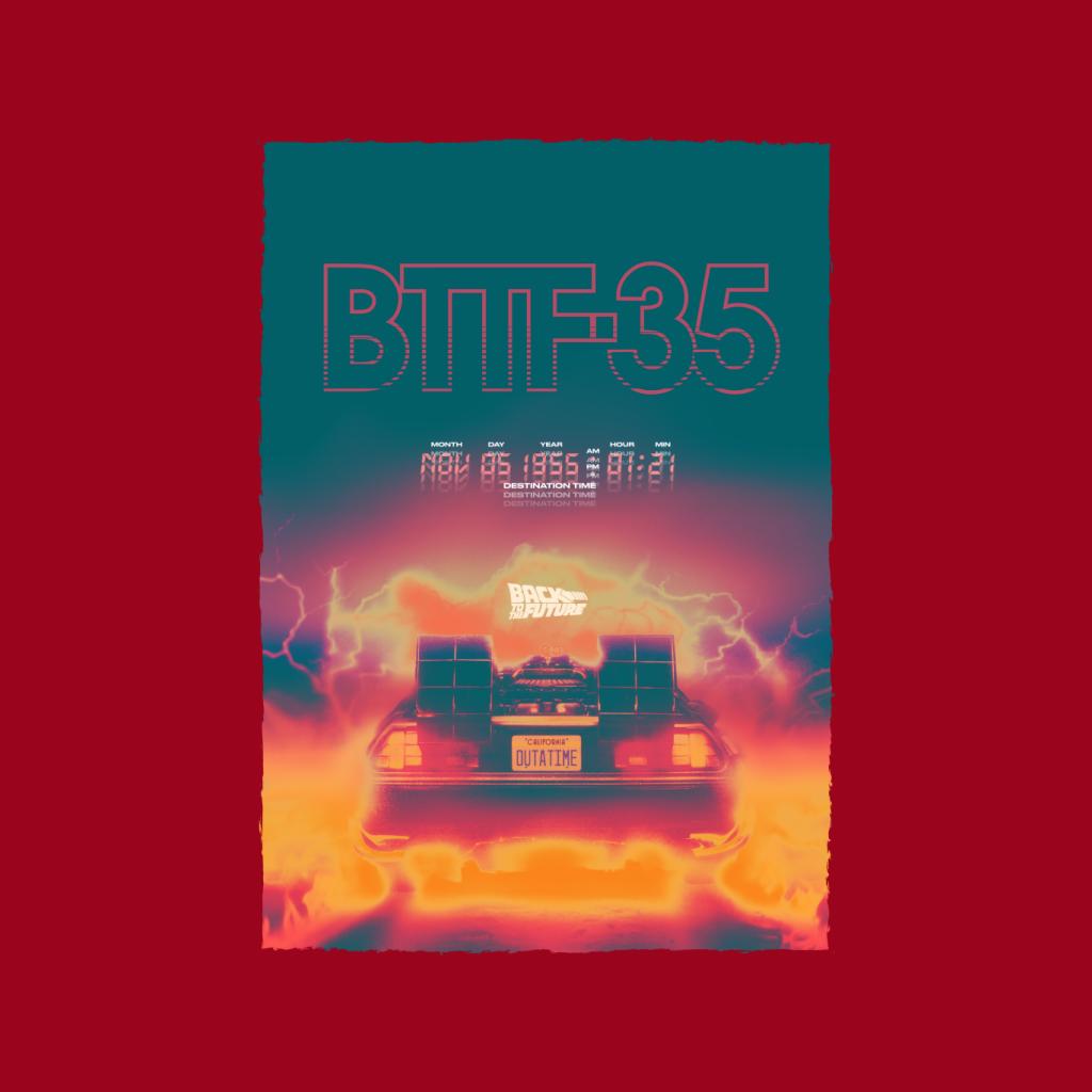 Back to the Future Delorean 35 Electric Flames Women's product image 5