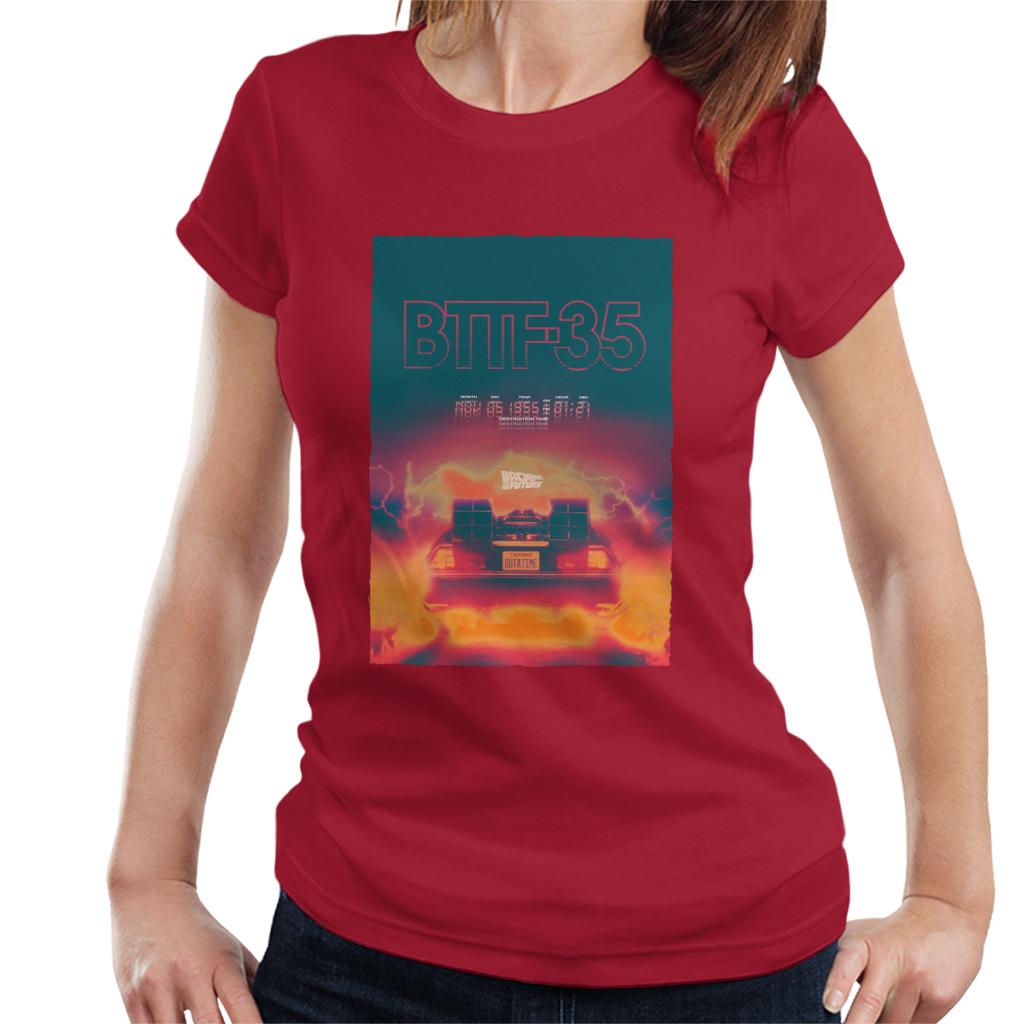 Back to the Future Delorean 35 Electric Flames Women's product image 4