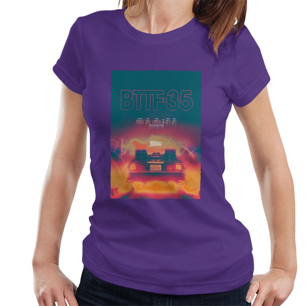Back to the Future Delorean 35 Electric Flames Women's product image 6