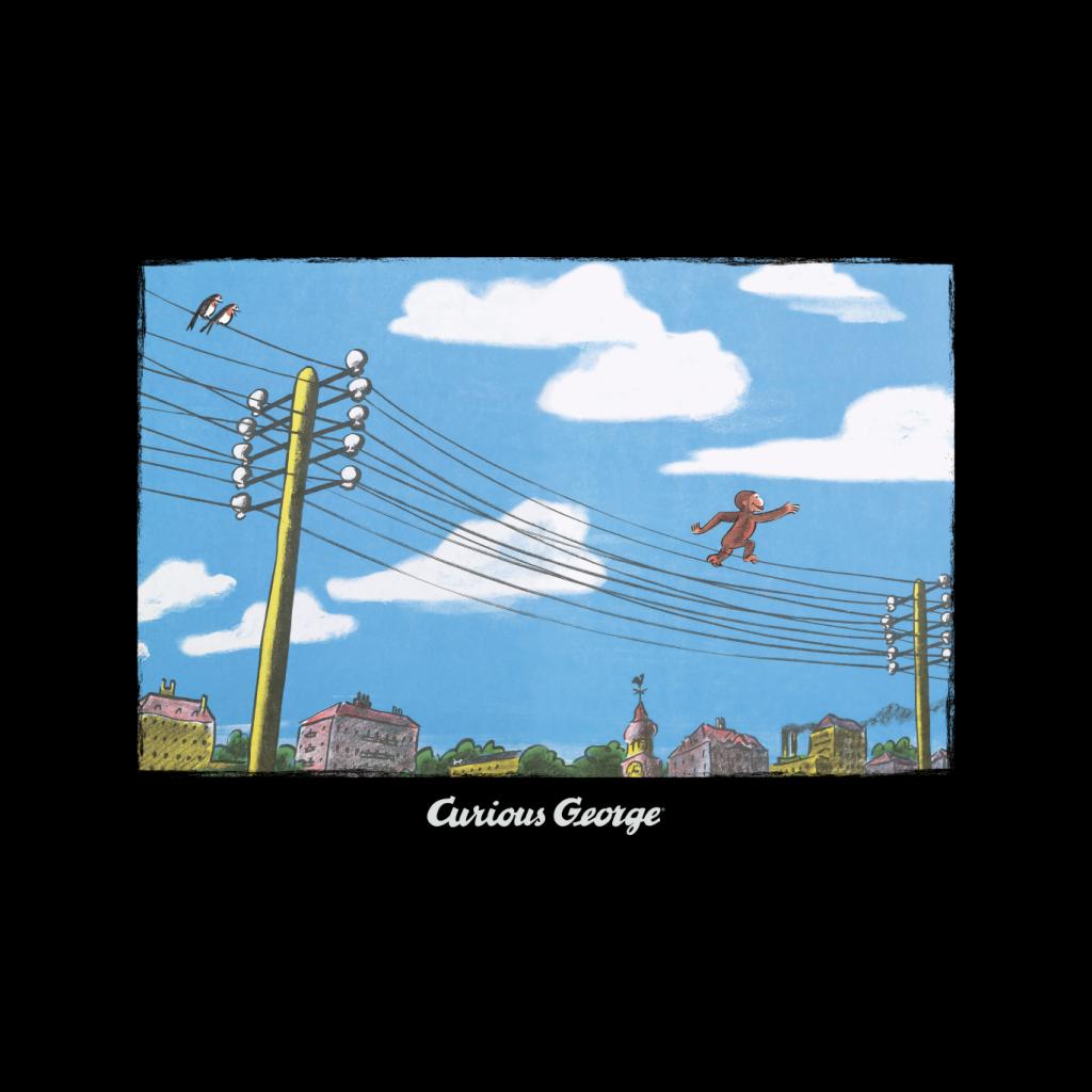 Curious George Walking On Telephone Lines Women's T-Shirt product image 2