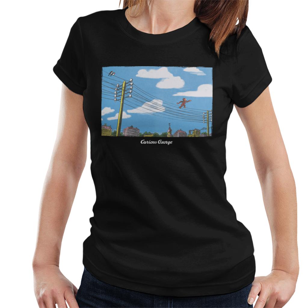 Curious George Walking On Telephone Lines Women's T-Shirt product image 1