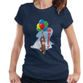Curious George Floating On Balloons Women's T-Shirt product image 1
