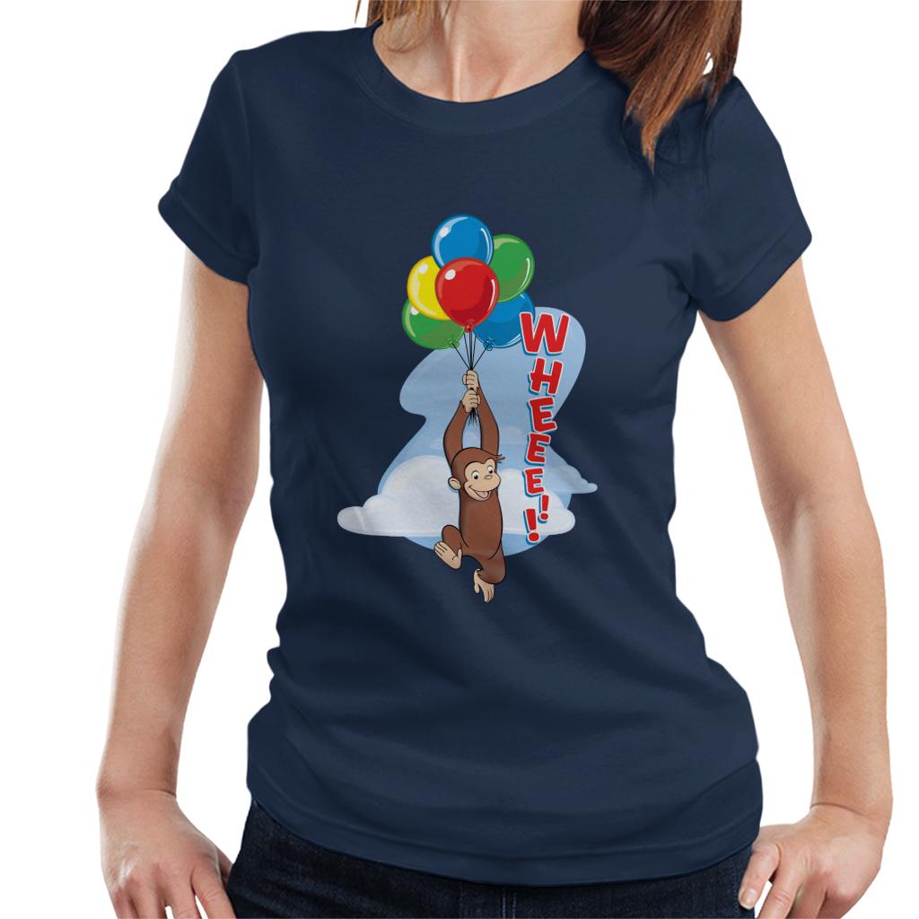 Curious George Floating On Balloons Women's T-Shirt product image 1