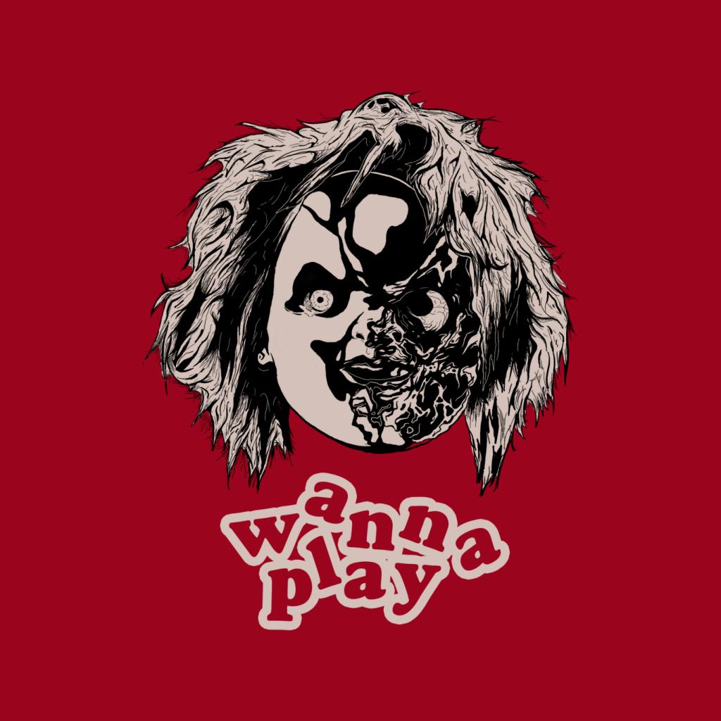 Chucky Half Face Wanna Play Women's T-Shirt product image 5