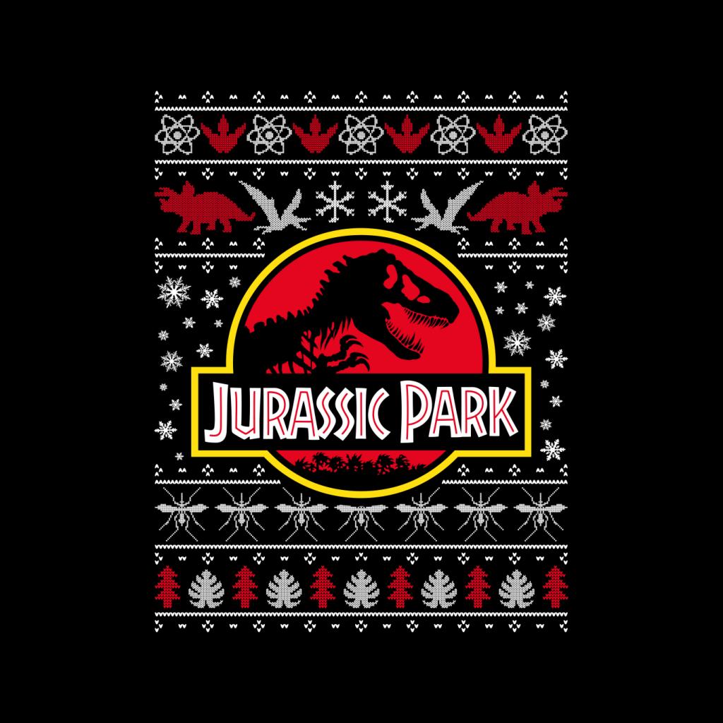 Jurassic Park Logo Christmas Knit Pattern Women's Hooded product image 2