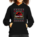 Jurassic Park Logo Christmas Knit Pattern Kid's Hooded product image 1