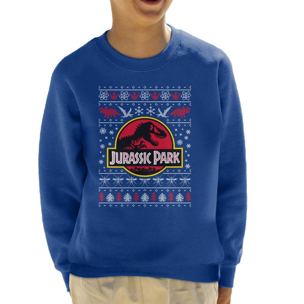 Jurassic Park Logo Christmas Knit Pattern Kid's Sweatshirt product image 4