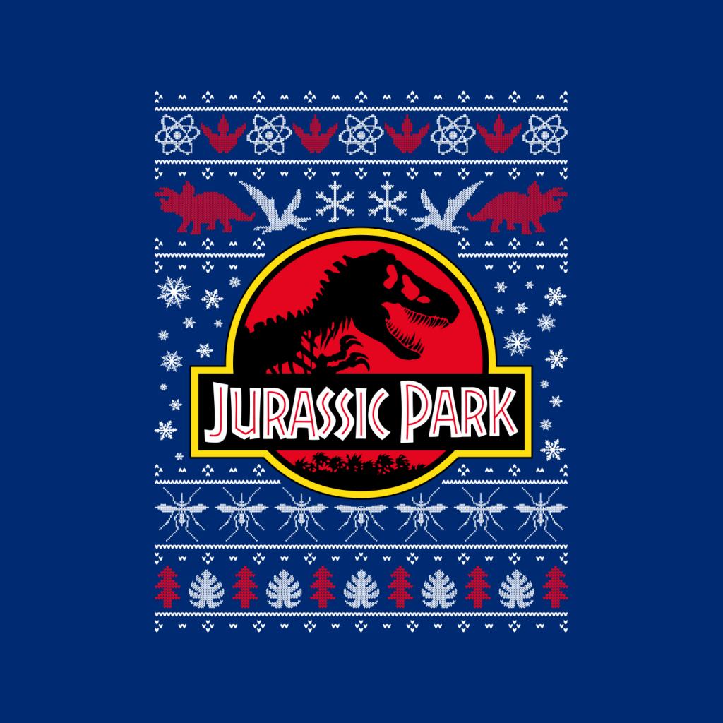 Jurassic Park Logo Christmas Knit Pattern Women's Hooded product image 5