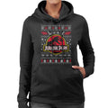 Jurassic Park Logo Christmas Knit Pattern Women's Hooded product image 1