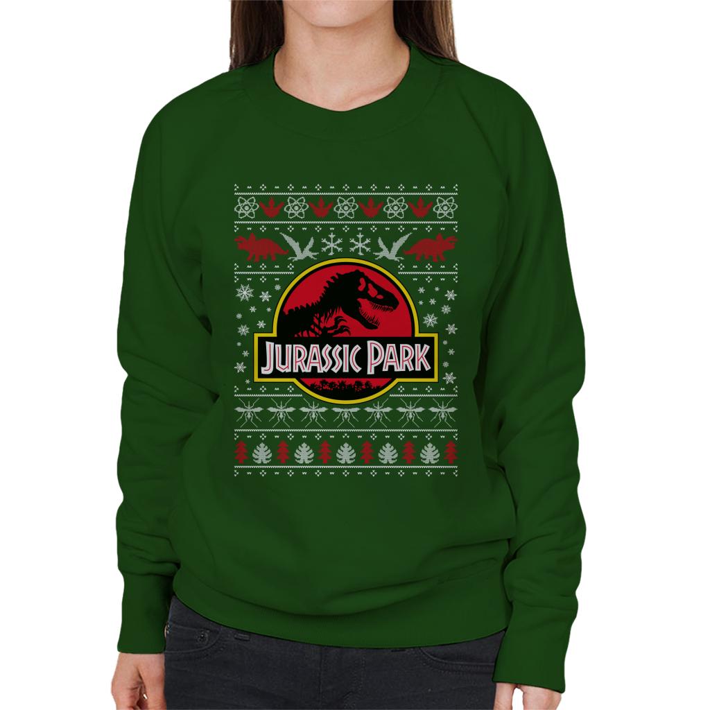 Jurassic Park Logo Christmas Knit Pattern Women's Sweatshirt product image 6