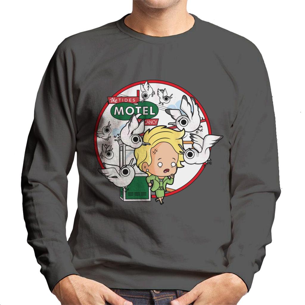 The Birds Cartoon Tides Motel Scene Men's Sweatshirt product image 4