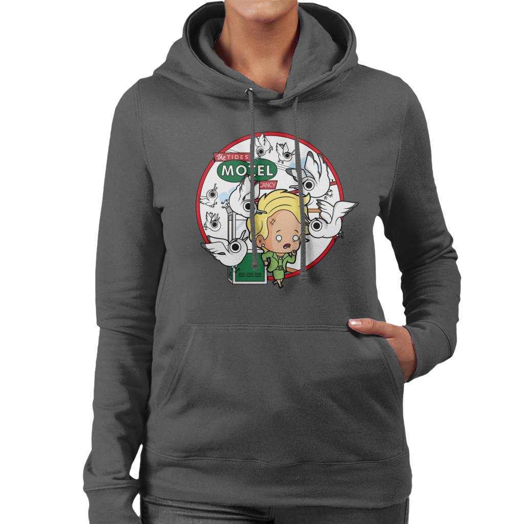 The Birds Cartoon Tides Motel Scene Women's Hooded product image 4