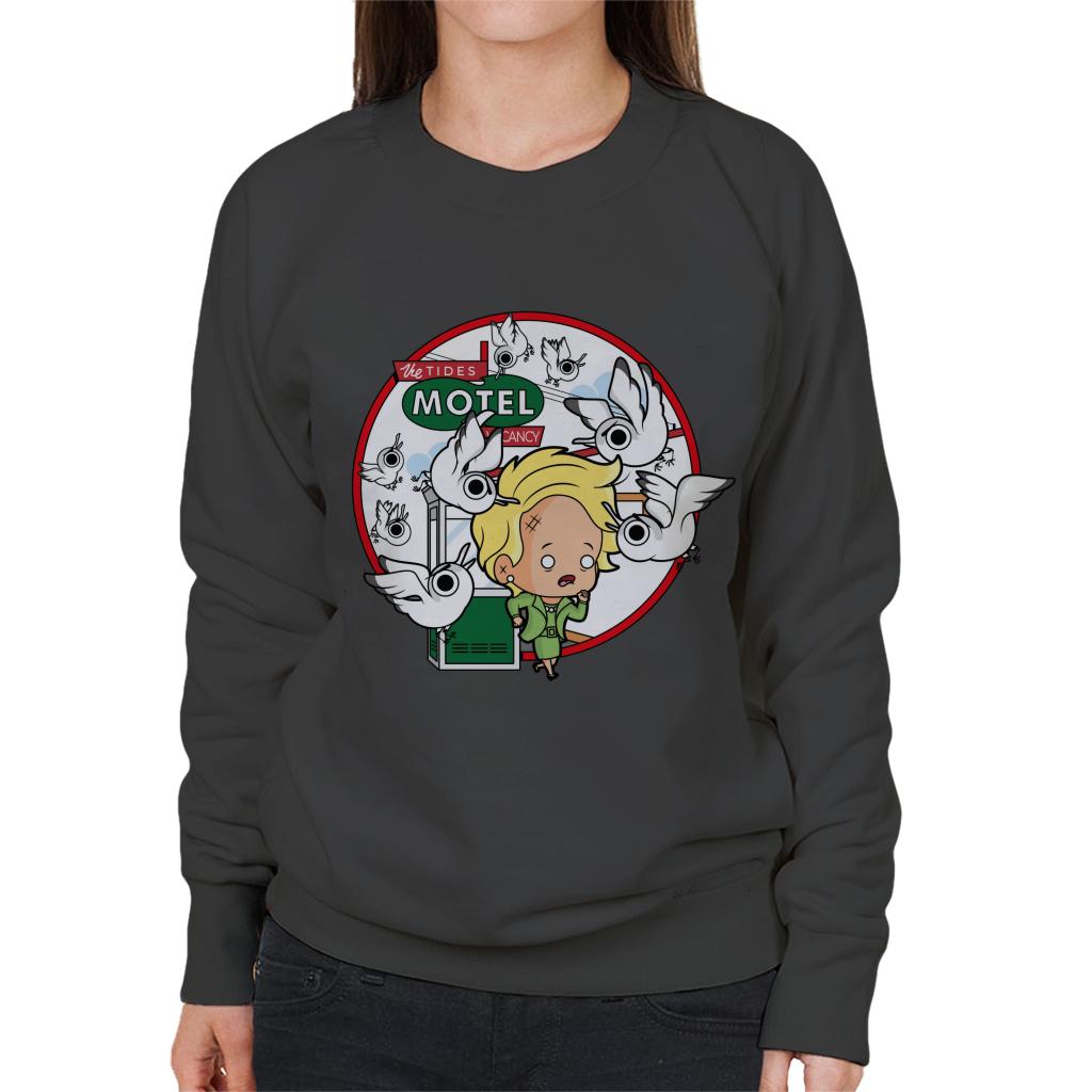 The Birds Cartoon Tides Motel Scene Women's Sweatshirt product image 4