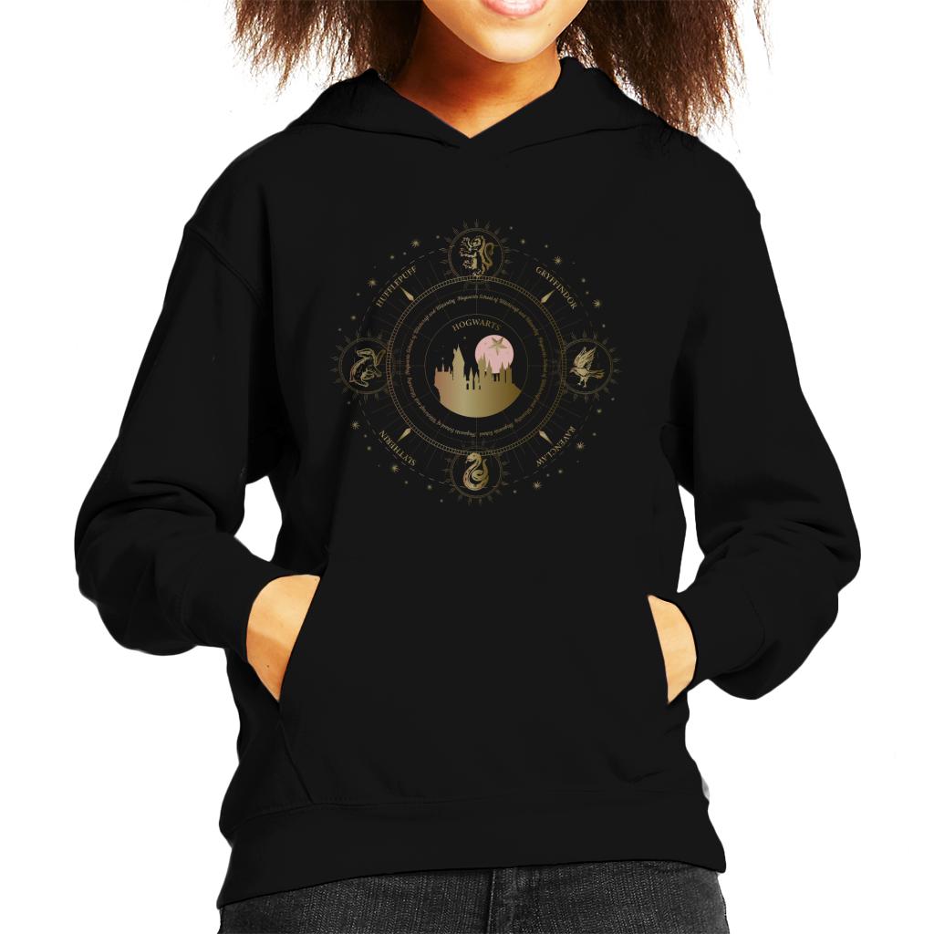 Harry Potter Hogwarts Houses Gold Silhouette Kid's Hooded product image 1