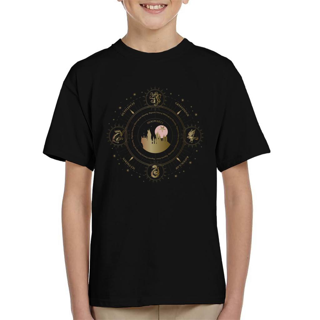 Harry Potter Hogwarts Houses Gold Silhouette Kid's T-Shirt product image 1