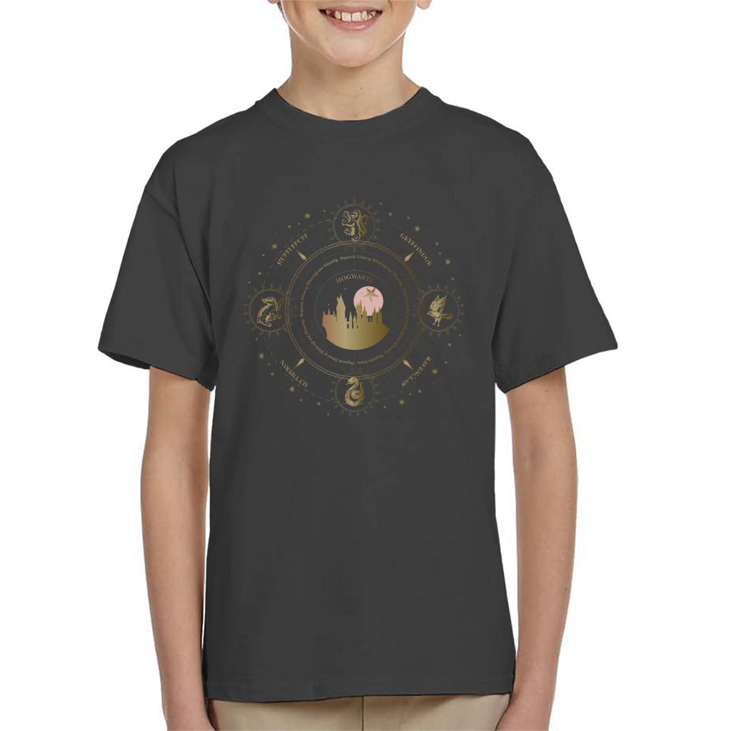 Harry Potter Hogwarts Houses Gold Silhouette Kid's T-Shirt product image 4