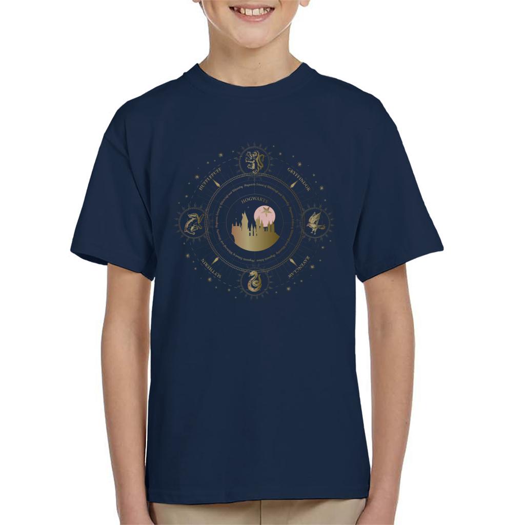 Harry Potter Hogwarts Houses Gold Silhouette Kid's T-Shirt product image 6